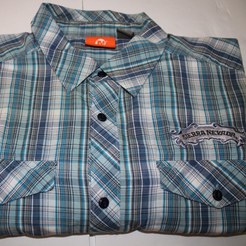 MERRELL mens SS Shirt Plaid Large